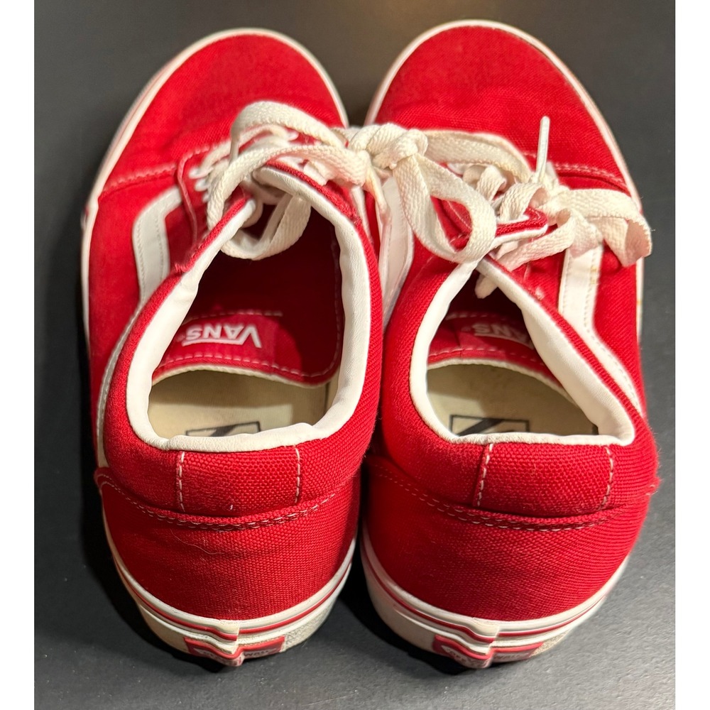 Vans Ward Low Top Sneakers Mens 7.5 Red Canvas Lace Up Skate Shoes - Picture 4 of 14
